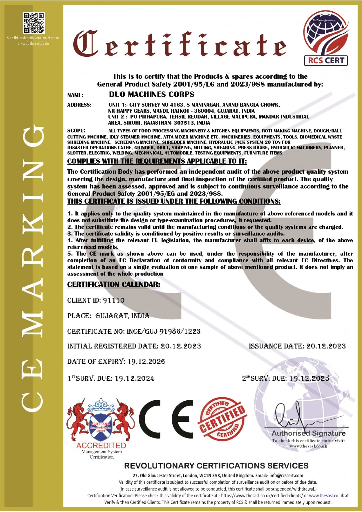 CE Certificate
